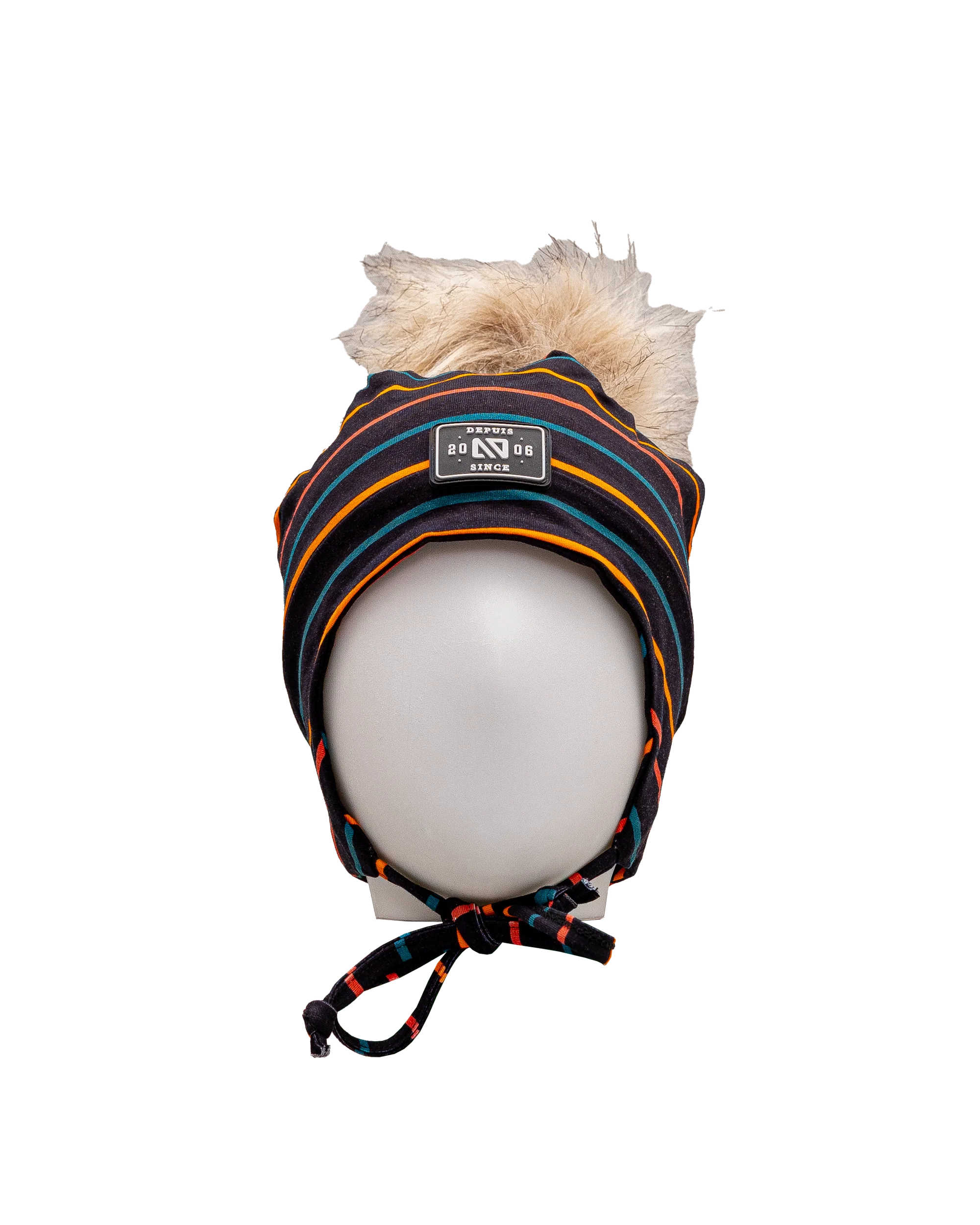 Tuque pompom jersey 2 6y  - Noir multi - #97D-205 - Image 2