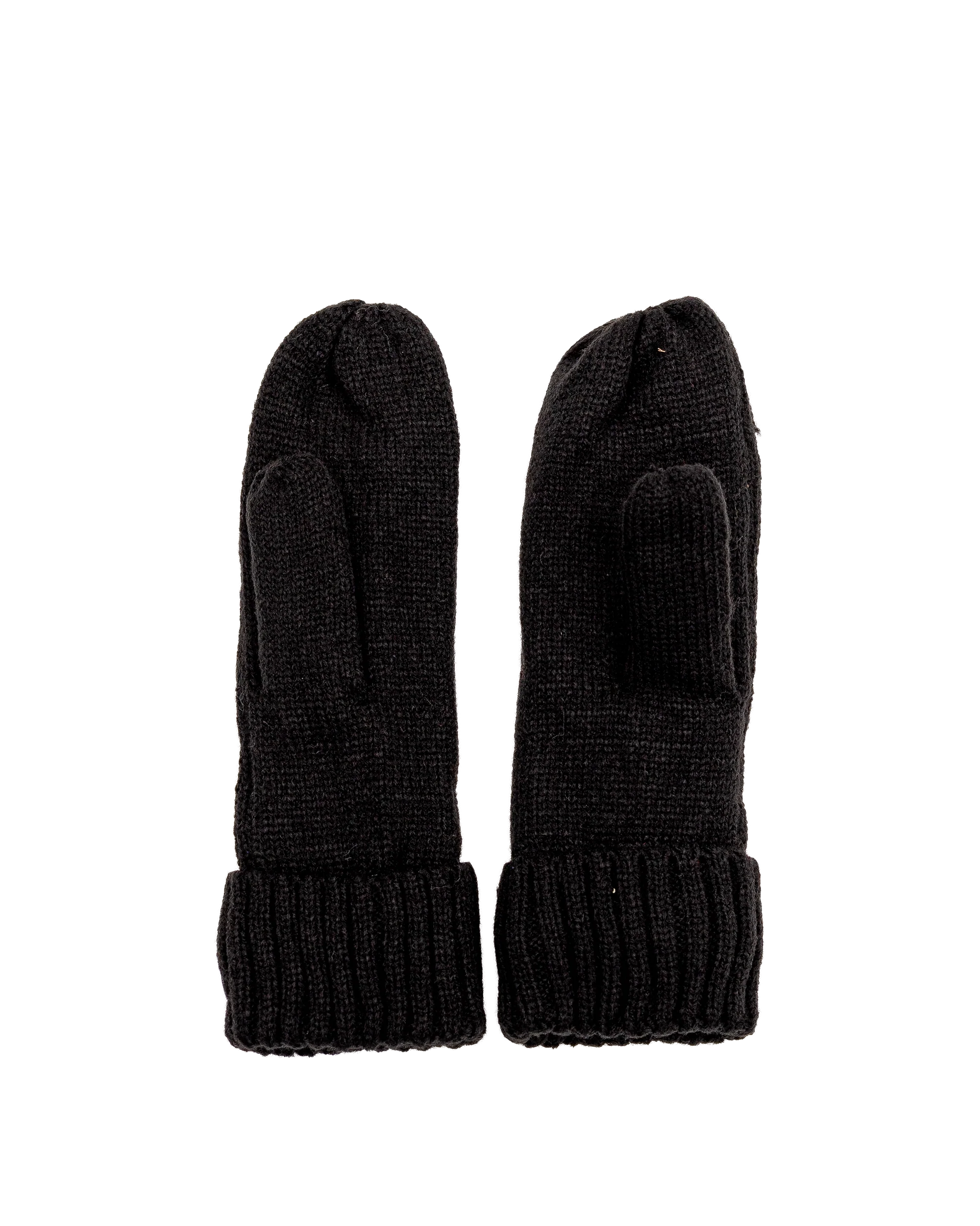 Mitaine tricot doublé - Noir - #91Z-18 - Image 2